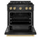 Autograph Edition 30 In. 4.2 Cu. Ft. Paramount Dual Fuel Range With 4 Burner Duopro™ Cooktop And Electric Convection Oven In Black Satin Stainless Steel And Champagne Bronze Accents