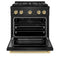 Autograph Edition 30 In. 4.2 Cu. Ft. Paramount Dual Fuel Range With 4 Burner Duopro™ Cooktop And Electric Convection Oven In Black Stainless Steel And Champagne Bronze Accents