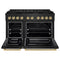 Autograph Edition 48 In. 6.7 Cu. Ft. Paramount Dual Fuel Range With 8 Burner Duopro™ Cooktop And Dual Ovens In Black Stainless Steel And Champagne Bronze Accents