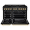 Autograph Edition 48 In. 6.7 Cu. Ft. Paramount Dual Fuel Range With 8 Burner Duopro™ Cooktop And Dual Ovens In Black Stainless Steel And Champagne Bronze Accents