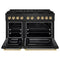 Autograph Edition 48 In. 6.7 Cu. Ft. Paramount Dual Fuel Range With 8 Burner Duopro™ Cooktop And Dual Ovens In Black Stainless Steel And Polished Gold Accents
