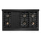 Autograph Edition 48 In. 6.7 Cu. Ft. Paramount Dual Fuel Range With 8 Burner Duopro™ Cooktop And Dual Ovens In Black Stainless Steel With Polished Gold Helix Handles And Accents