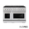 48 In. 6.7 Cu. Ft. Paramount Dual Fuel Range With 8 Burner Duopro™ Cooktop And Dual Ovens In Satin Stainless Steel