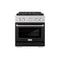 30 In. 4.2 Cu. Ft. Paramount Dual Fuel Range With 4 Burner Duopro™ Cooktop And Electric Convection Oven In Satin Stainless Steel With Black Matte Door