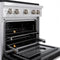 30 In. 4.2 Cu. Ft. Paramount Dual Fuel Range With 4 Burner Duopro™ Cooktop And Electric Convection Oven In Satin Stainless Steel With Black Matte Door