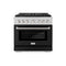36 In. 5.2 Cu. Ft. Paramount Dual Fuel Range With 6 Burner Duopro™ Cooktop And Electric Convection Oven In Satin Stainless Steel With Black Matte Door