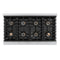 48 In. 6.7 Cu. Ft. Paramount Dual Fuel Range With 8 Burner Duopro™ Cooktop And Dual Ovens In Satin Stainless Steel With Black Matte Doors