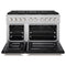 48 In. 6.7 Cu. Ft. Paramount Dual Fuel Range With 8 Burner Duopro™ Cooktop And Dual Ovens In Satin Stainless Steel With Black Matte Doors