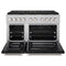 48 In. 6.7 Cu. Ft. Paramount Dual Fuel Range With 8 Burner Duopro™ Cooktop And Dual Ovens In Satin Stainless Steel With Black Matte Doors
