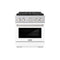 30 In. 4.2 Cu. Ft. Paramount Dual Fuel Range With 4 Burner Duopro™ Cooktop And Electric Convection Oven In Satin Stainless Steel With White Matte Door