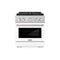 30 In. 4.2 Cu. Ft. Paramount Dual Fuel Range With 4 Burner Duopro™ Cooktop And Electric Convection Oven In Satin Stainless Steel With White Matte Door