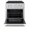 30 In. 4.2 Cu. Ft. Paramount Dual Fuel Range With 4 Burner Duopro™ Cooktop And Electric Convection Oven In Satin Stainless Steel With White Matte Door