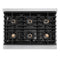 36 In. 5.2 Cu. Ft. Paramount Dual Fuel Range With 6 Burner Duopro™ Cooktop And Electric Convection Oven In Satin Stainless Steel With White Matte Door