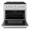 36 In. 5.2 Cu. Ft. Paramount Dual Fuel Range With 6 Burner Duopro™ Cooktop And Electric Convection Oven In Satin Stainless Steel With White Matte Door