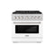 36 In. 5.2 Cu. Ft. Paramount Dual Fuel Range With 6 Burner Duopro™ Cooktop And Electric Convection Oven In Satin Stainless Steel With White Matte Door