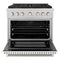 36 In. 5.2 Cu. Ft. Paramount Dual Fuel Range With 6 Burner Duopro™ Cooktop And Electric Convection Oven In Satin Stainless Steel With White Matte Door