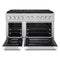 48 In. 6.7 Cu. Ft. Paramount Dual Fuel Range With 8 Burner Duopro™ Cooktop And Dual Ovens In Satin Stainless Steel With White Matte Doors