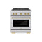 Autograph Edition 30 In. 4.2 Cu. Ft. Paramount Dual Fuel Range With 4 Burner Duopro™ Cooktop And Electric Convection Oven In Satin Stainless Steel And Champagne Bronze Accents