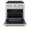 Autograph Edition 30 In. 4.2 Cu. Ft. Paramount Dual Fuel Range With 4 Burner Duopro™ Cooktop And Electric Convection Oven In Satin Stainless Steel And Polished Gold Accents