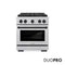 Autograph Edition 30 In. 4.2 Cu. Ft. Paramount Dual Fuel Range With 4 Burner Duopro™ Cooktop And Electric Convection Oven In Satin Stainless Steel And Matte Black Accents