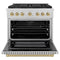 Autograph Edition 36 In. 5.2 Cu. Ft. Paramount Dual Fuel Range With 6 Burner Duopro™ Cooktop And Electric Convection Oven In Satin Stainless Steel And Champagne Bronze Accents