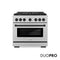 Autograph Edition 36 In. 5.2 Cu. Ft. Paramount Dual Fuel Range With 6 Burner Duopro™ Cooktop And Electric Convection Oven In Satin Stainless Steel And Matte Black Accents