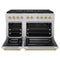 Autograph Edition 48 In. 6.7 Cu. Ft. Paramount Dual Fuel Range With 8 Burner Duopro™ Cooktop And Dual Ovens In Satin Stainless Steel And Polished Gold Accents
