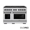 Autograph Edition 48 In. 6.7 Cu. Ft. Paramount Dual Fuel Range With 8 Burner Duopro™ Cooktop And Dual Ovens In Satin Stainless Steel And Matte Black Accents