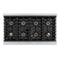 Autograph Edition 48 In. 6.7 Cu. Ft. Paramount Dual Fuel Range With 8 Burner Duopro™ Cooktop And Dual Ovens In Satin Stainless Steel And Matte Black Accents