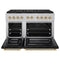 Autograph Edition 48 In. 6.7 Cu. Ft. Paramount Dual Fuel Range With 8 Burner Duopro™ Cooktop And Dual Ovens In Satin Stainless Steel With Black Matte Doors And Polished Gold Accents