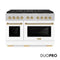 Autograph Edition 48 In. 6.7 Cu. Ft. Paramount Dual Fuel Range With 8 Burner Duopro™ Cooktop And Dual Ovens In Satin Stainless Steel With White Matte Doors And Polished Gold Accents