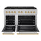 Autograph Edition 48 In. 6.7 Cu. Ft. Paramount Dual Fuel Range With 8 Burner Duopro™ Cooktop And Dual Ovens In Satin Stainless Steel With White Matte Doors And Polished Gold Accents
