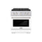 30 In. 4.2 Cu. Ft. Paramount Dual Fuel Range With 4 Burner Duopro™ Cooktop And Electric Convection Oven With White Matte Door