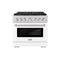 36 In. 5.2 Cu. Ft. Paramount Dual Fuel Range With 6 Burner Duopro™ Cooktop And Electric Convection Oven With White Matte Door