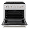 36 In. 5.2 Cu. Ft. Paramount Dual Fuel Range With 6 Burner Duopro™ Cooktop And Electric Convection Oven With White Matte Door