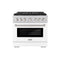 36 In. 5.2 Cu. Ft. Paramount Dual Fuel Range With 6 Burner Duopro™ Cooktop And Electric Convection Oven With White Matte Door