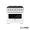 36 In. 5.2 Cu. Ft. Paramount Dual Fuel Range With 6 Burner Duopro™ Cooktop And Electric Convection Oven With White Matte Door