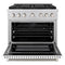 36 In. 5.2 Cu. Ft. Paramount Dual Fuel Range With 6 Burner Duopro™ Cooktop And Electric Convection Oven With White Matte Door