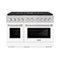 48 In. 6.7 Cu. Ft. Paramount Dual Fuel Range With 8 Burner Duopro™ Cooktop And Dual Ovens With White Matte Doors