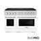 48 In. 6.7 Cu. Ft. Paramount Dual Fuel Range With 8 Burner Duopro™ Cooktop And Dual Ovens With White Matte Doors