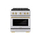 Autograph Edition 30 In. 4.2 Cu. Ft. Paramount Dual Fuel Range With 4 Burner Duopro™ Cooktop And Electric Convection Oven In Stainless Steel With Champagne Bronze Accents