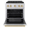 Autograph Edition 30 In. 4.2 Cu. Ft. Paramount Dual Fuel Range With 4 Burner Duopro™ Cooktop And Electric Convection Oven In Stainless Steel With Champagne Bronze Accents