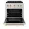 Autograph Edition 30 In. 4.2 Cu. Ft. Paramount Dual Fuel Range With 4 Burner Duopro™ Cooktop And Electric Convection Oven In Stainless Steel With Polished Gold Accents