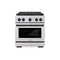 Autograph Edition 30 In. 4.2 Cu. Ft. Paramount Dual Fuel Range With 4 Burner Duopro™ Cooktop And Electric Convection Oven In Stainless Steel With Matte Black Accents