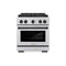 Autograph Edition 30 In. 4.2 Cu. Ft. Paramount Dual Fuel Range With 4 Burner Duopro™ Cooktop And Electric Convection Oven In Stainless Steel With Matte Black Accents