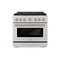 Autograph Edition 36 In. 5.2 Cu. Ft. Paramount Dual Fuel Range With 6 Burner Duopro™ Cooktop And Electric Convection Oven In Stainless Steel And Champagne Bronze Accents
