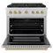 Autograph Edition 36 In. 5.2 Cu. Ft. Paramount Dual Fuel Range With 6 Burner Duopro™ Cooktop And Electric Convection Oven In Stainless Steel And Champagne Bronze Accents