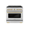 Autograph Edition 36 In. 5.2 Cu. Ft. Paramount Dual Fuel Range With 6 Burner Duopro™ Cooktop And Electric Convection Oven In Stainless Steel And Champagne Bronze Accents