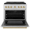 Autograph Edition 36 In. 5.2 Cu. Ft. Paramount Dual Fuel Range With 6 Burner Duopro™ Cooktop And Electric Convection Oven In Stainless Steel And Champagne Bronze Accents