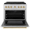 Autograph Edition 36 In. 5.2 Cu. Ft. Paramount Dual Fuel Range With 6 Burner Duopro™ Cooktop And Electric Convection Oven In Stainless Steel And Polished Gold Accents